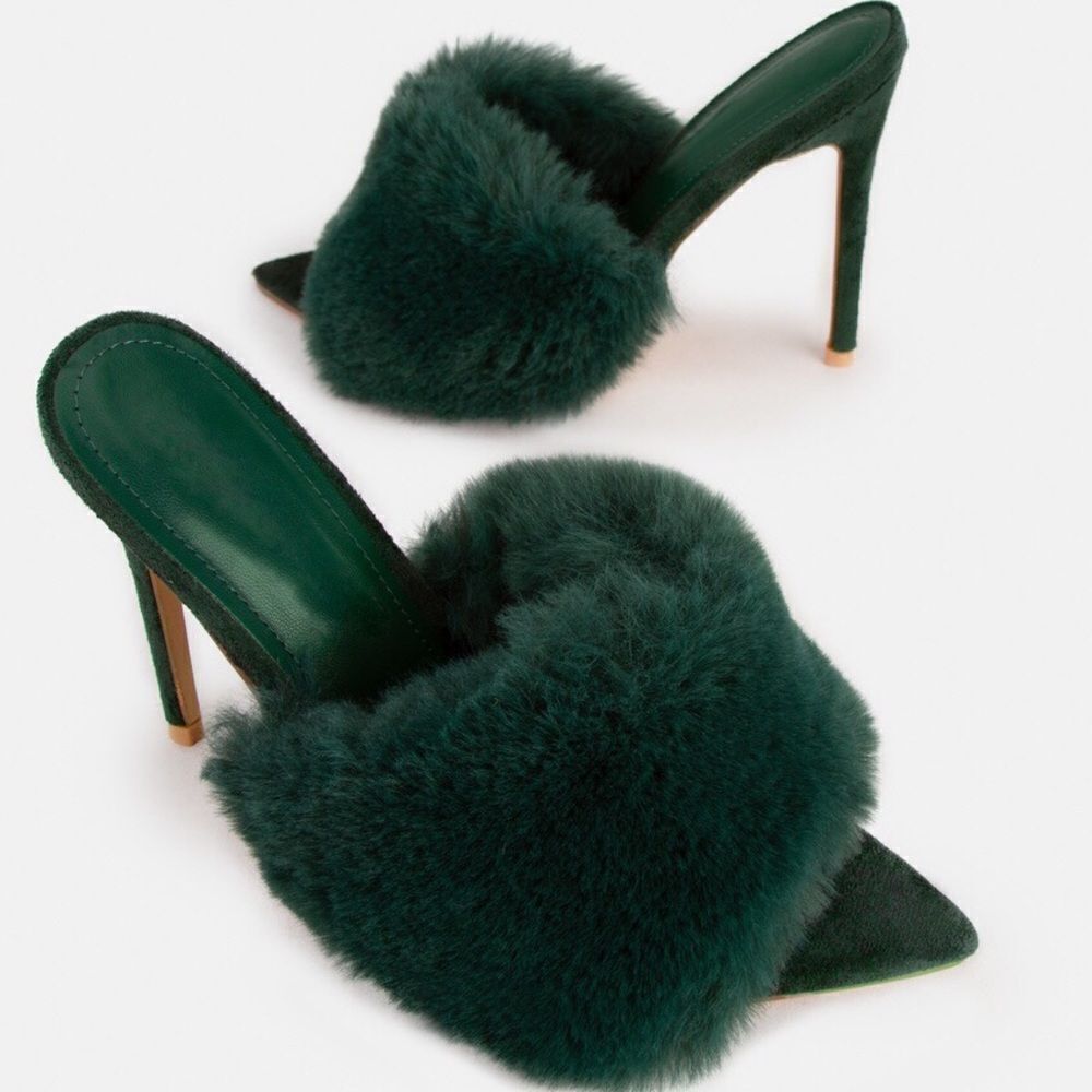 Limited edition Evergreen baddie bae pointy mules